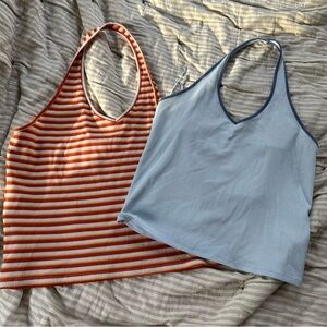 Orange and Blue American Eagle halter top set!